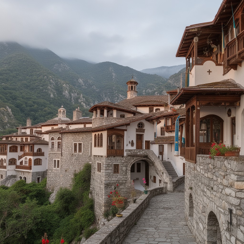 AI-generated illustration of Xeropotamou Monastery
