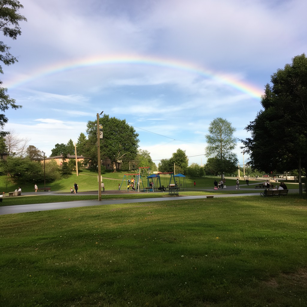 AI-generated illustration of Rainbow Creek Park