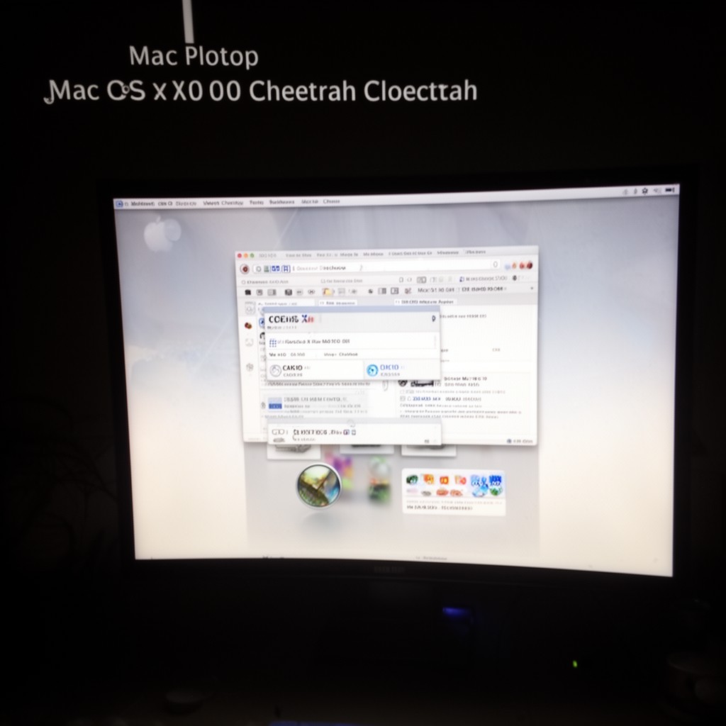 AI-generated illustration of Mac OS X 10.0 Cheetah