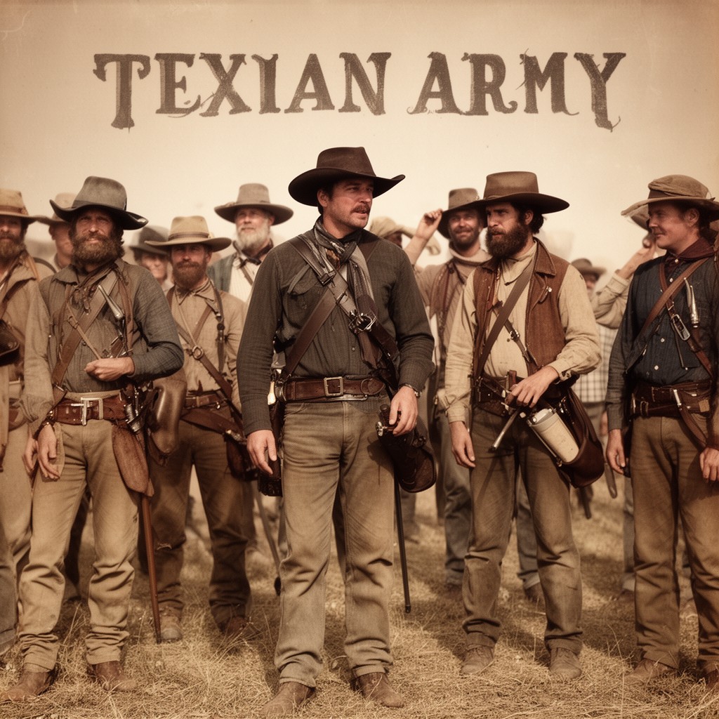 AI-generated illustration of Texian Army