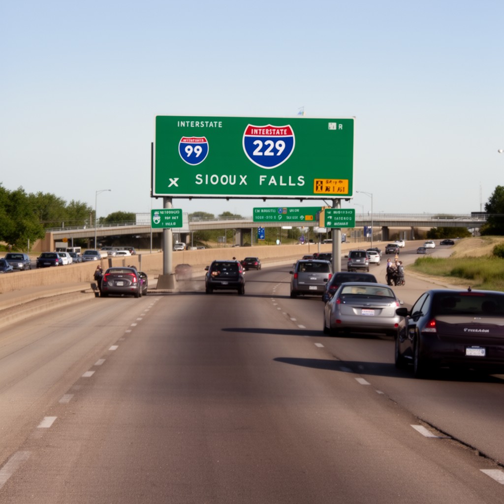 AI-generated illustration of Interstate 229 (South Dakota)