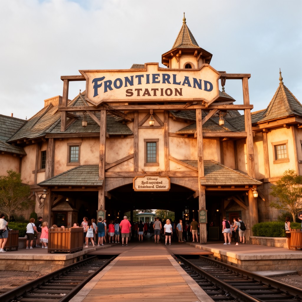 AI-generated illustration of Frontierland Station