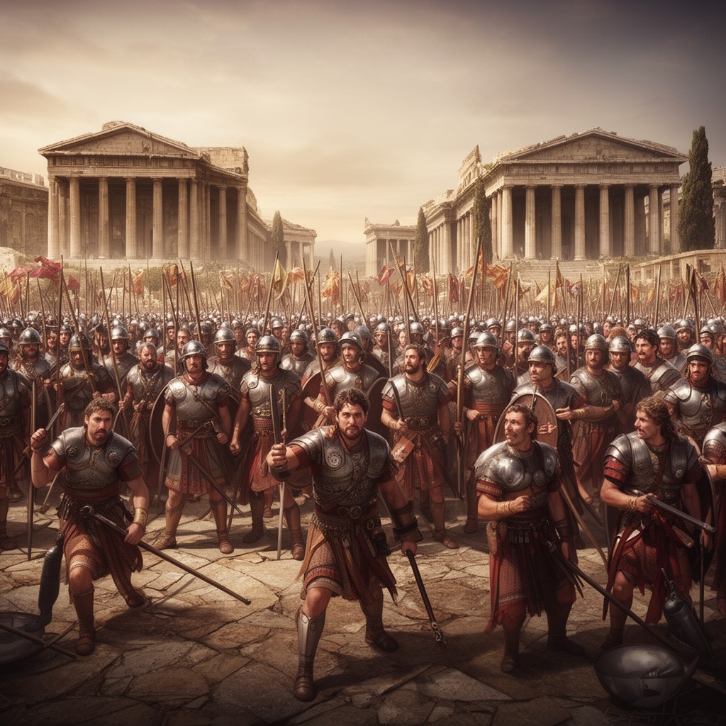 AI-generated illustration of Roman army