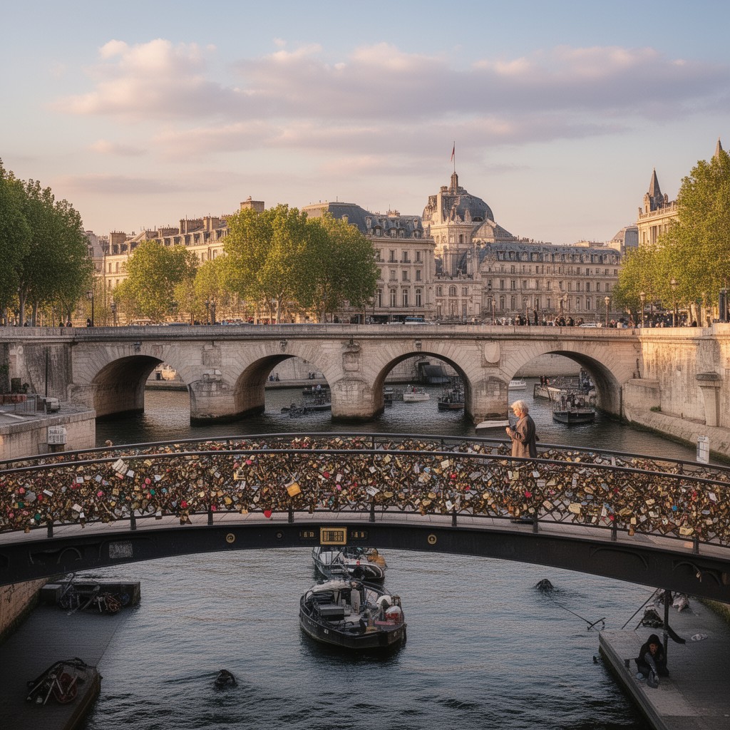 AI-generated illustration of Pont des Arts