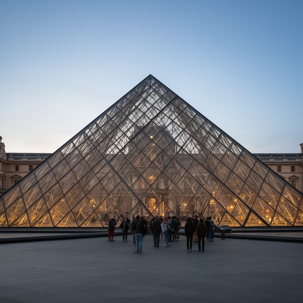 AI-generated illustration of Louvre Pyramid