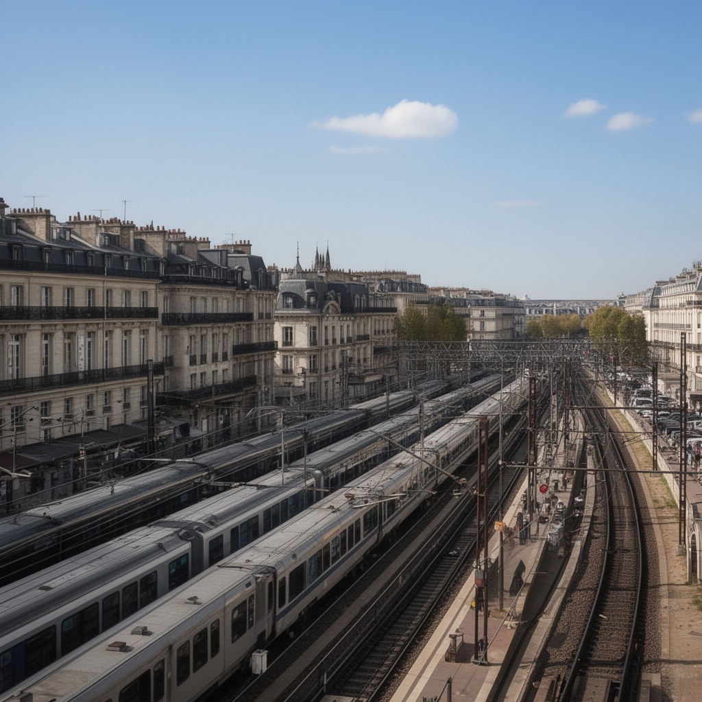 AI-generated illustration of Paris–Lyon railway
