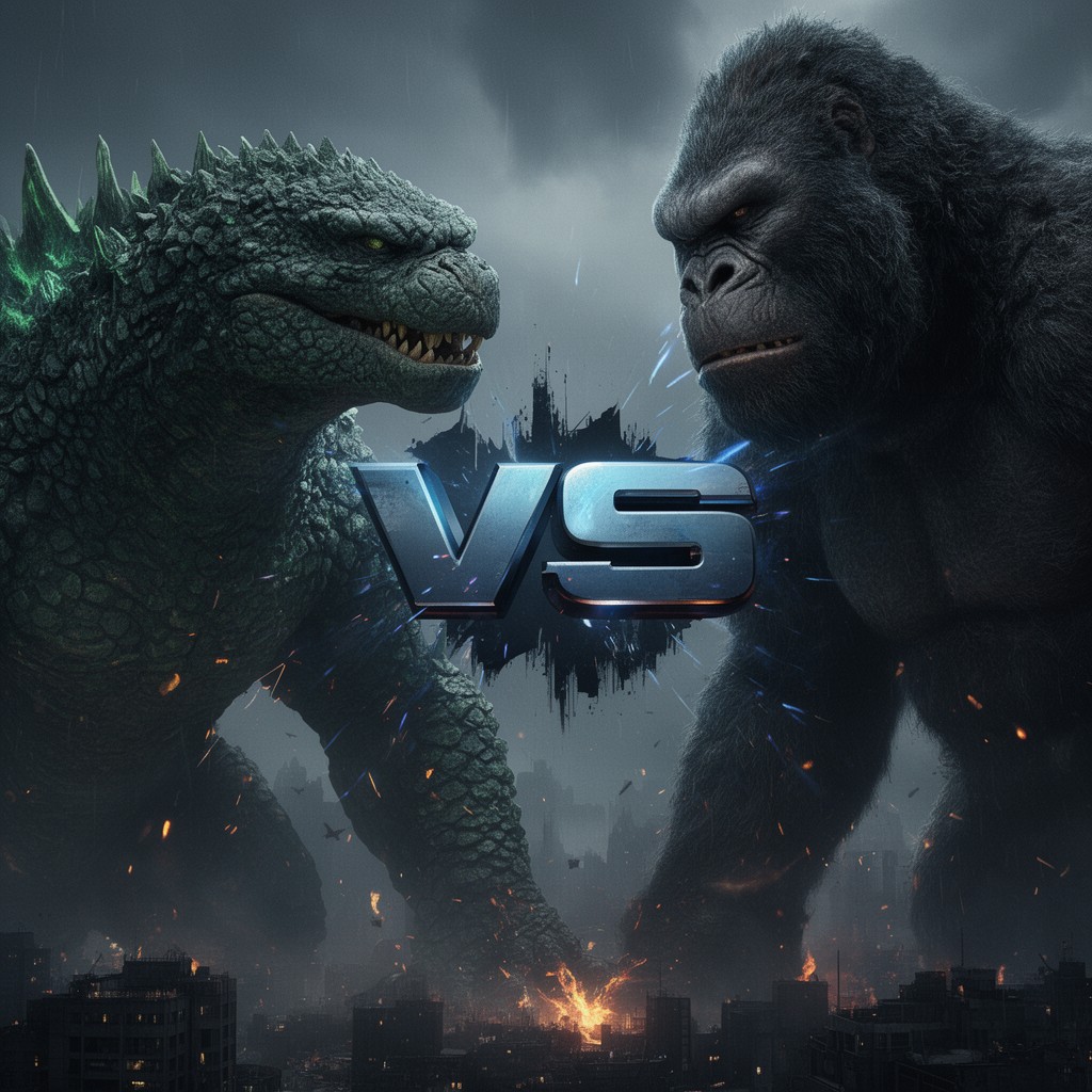 AI-generated illustration of Godzilla vs. Kong