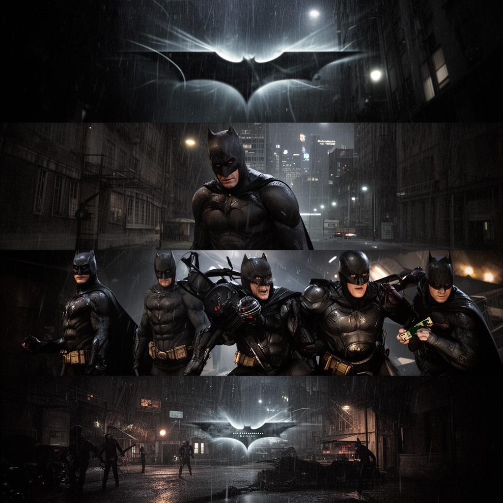 AI-generated illustration of The Dark Knight trilogy