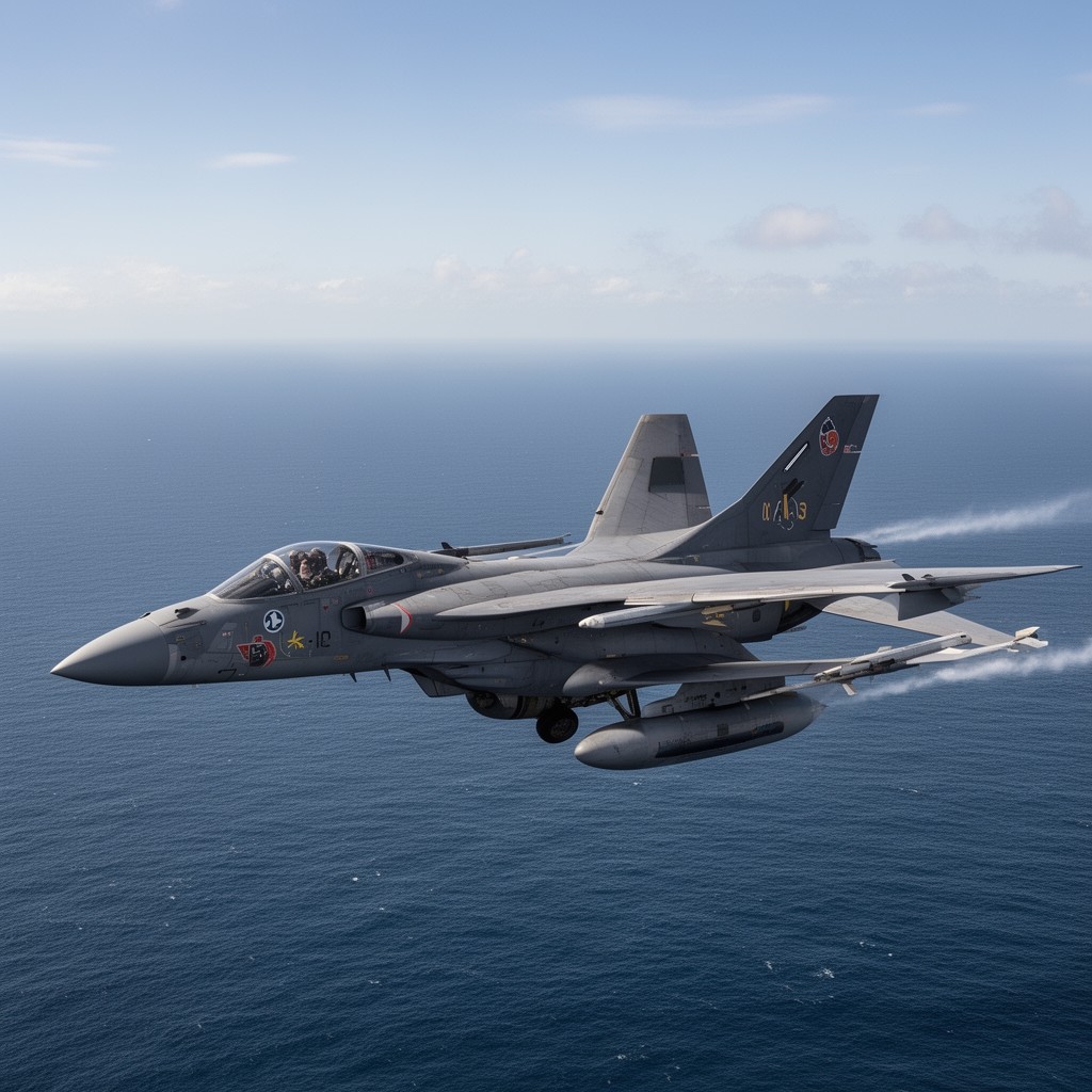 AI-generated illustration of Super Étendard aircraft
