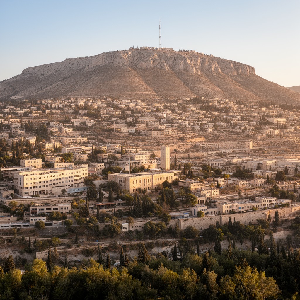 AI-generated illustration of Mount Scopus