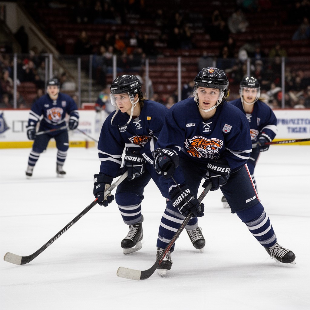 AI-generated illustration of Princeton Tigers women’s ice hockey