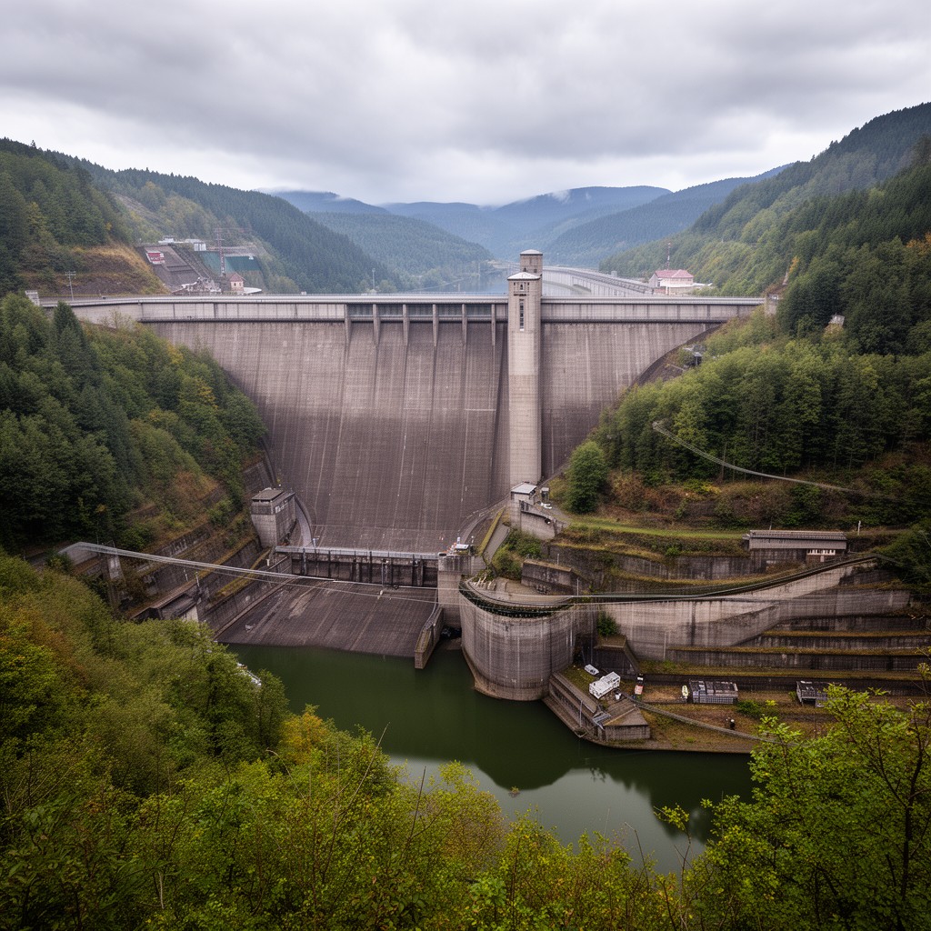 AI-generated illustration of Sorpe Dam
