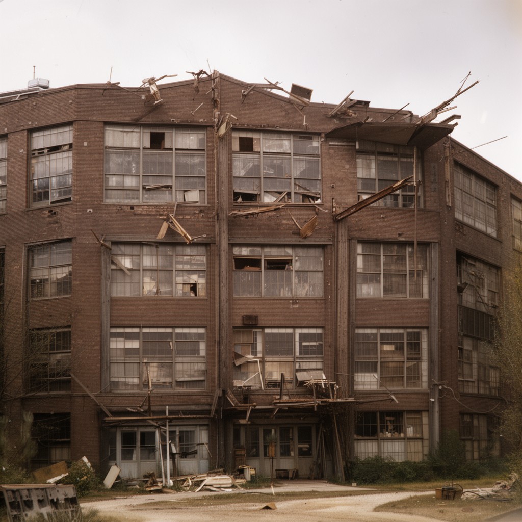 AI-generated illustration of MIT Building 20