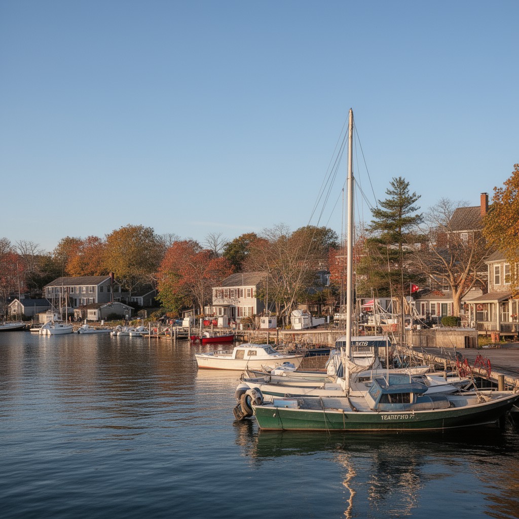 AI-generated illustration of New England life