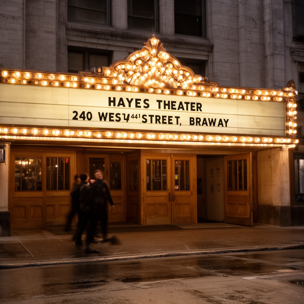 AI-generated illustration of Hayes Theater, 240 West 44th Street, Broadway, Manhattan