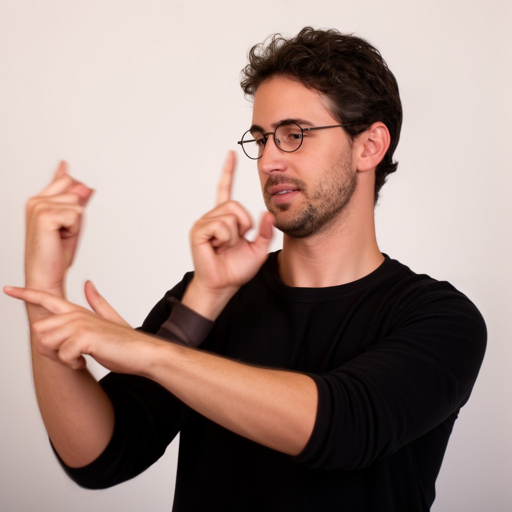 AI-generated illustration of British Sign Language