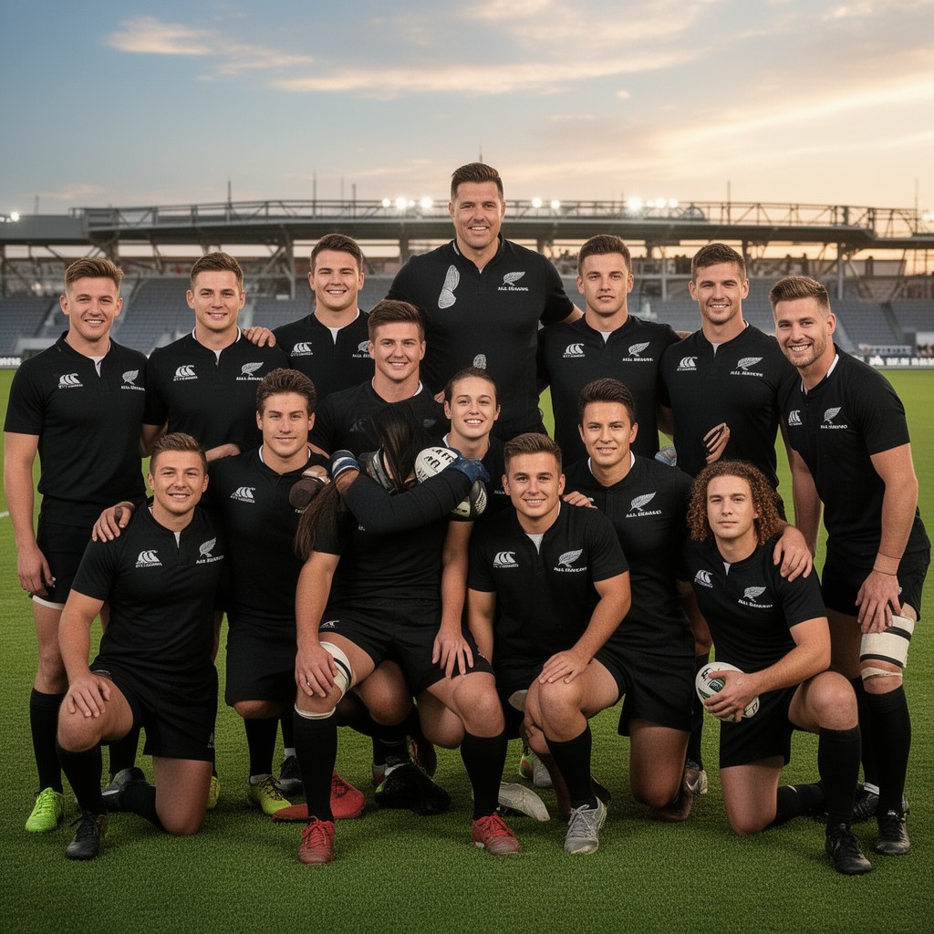 AI-generated illustration of New Zealand national sports teams