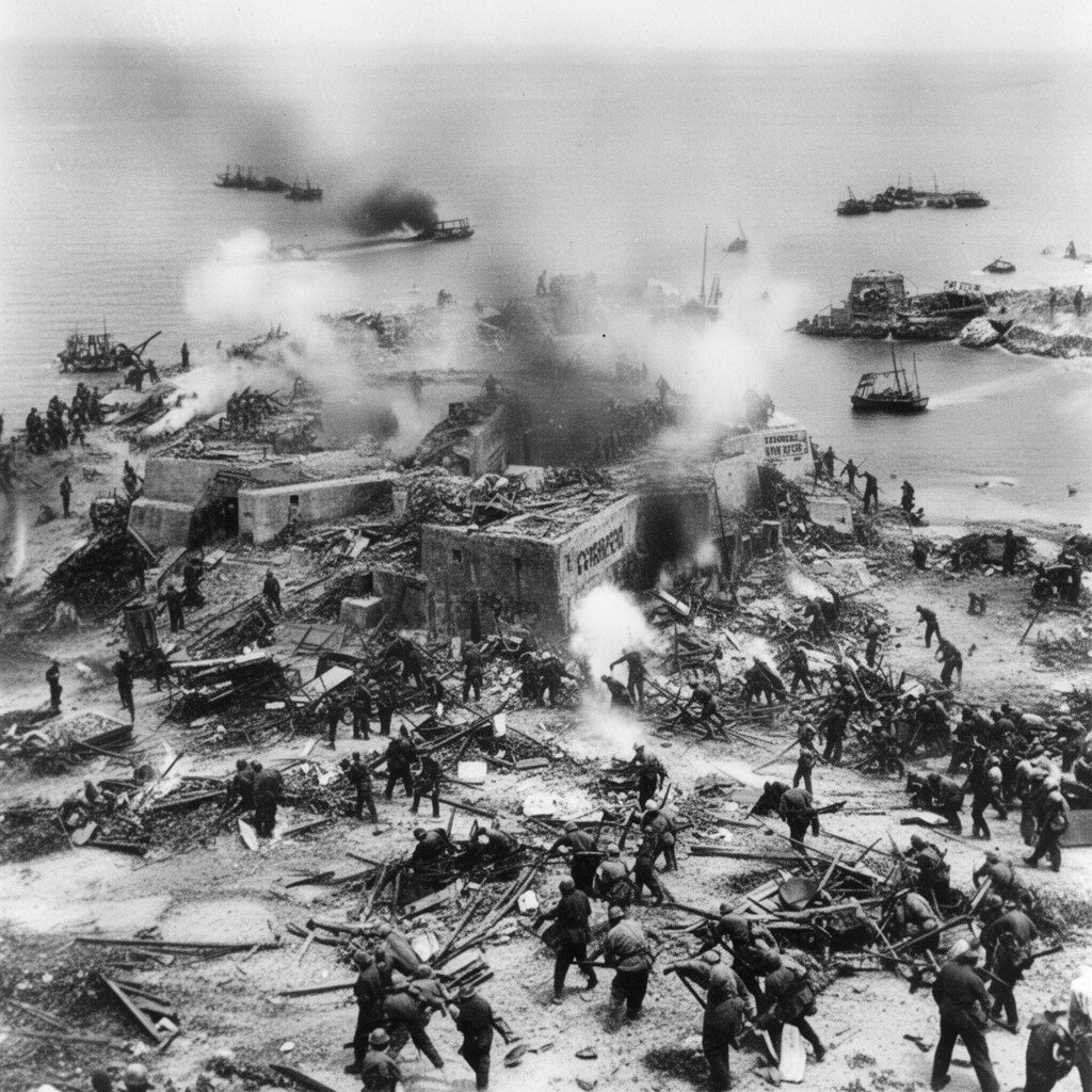 AI-generated illustration of Battle of Corregidor (1942)