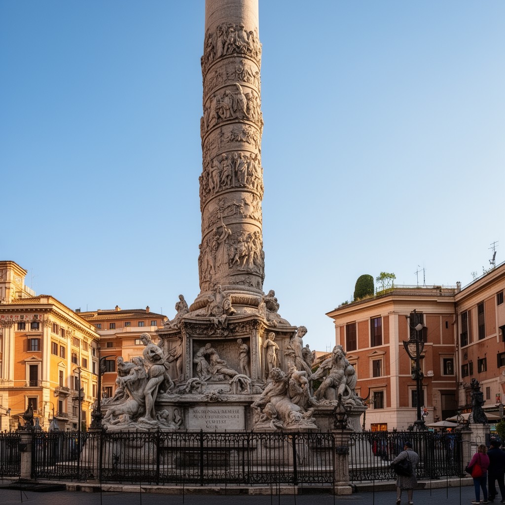 AI-generated illustration of Column of Marcus Aurelius in Rome