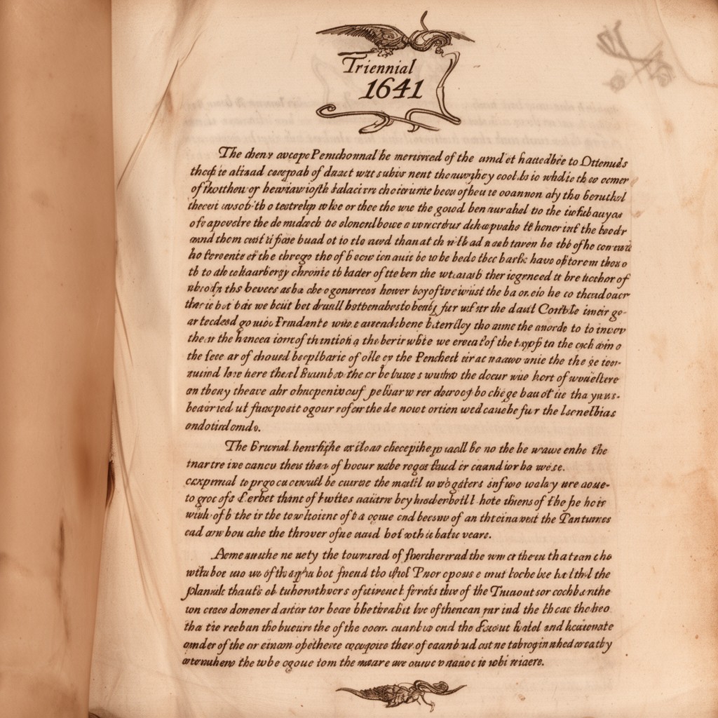 AI-generated illustration of Triennial Act 1641