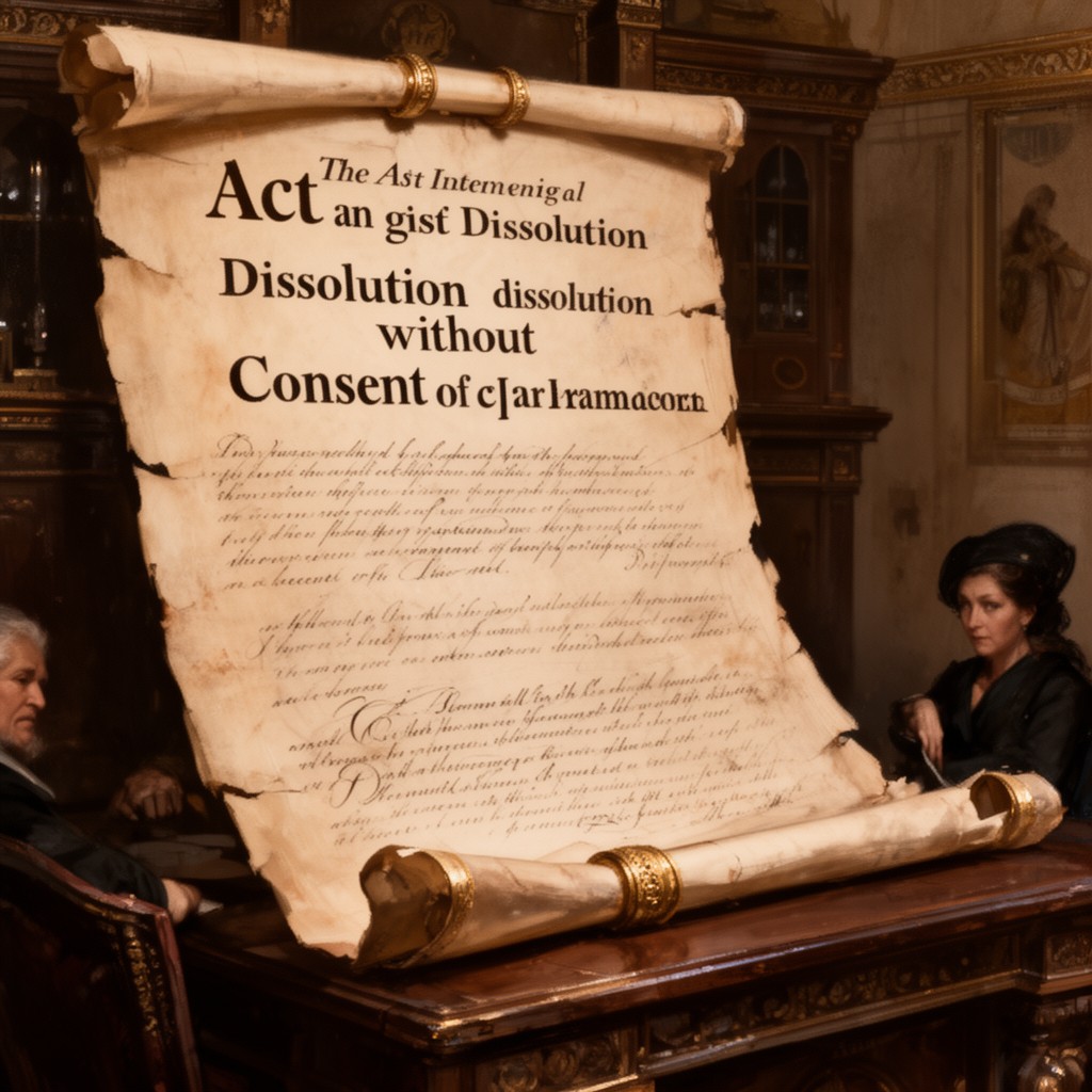AI-generated illustration of Act against Dissolution without Consent of Parliament