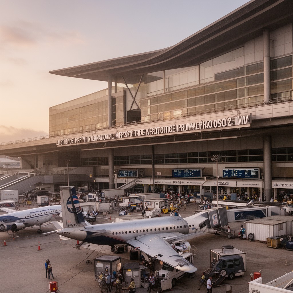 AI-generated illustration of Luis Muñoz Marín International Airport