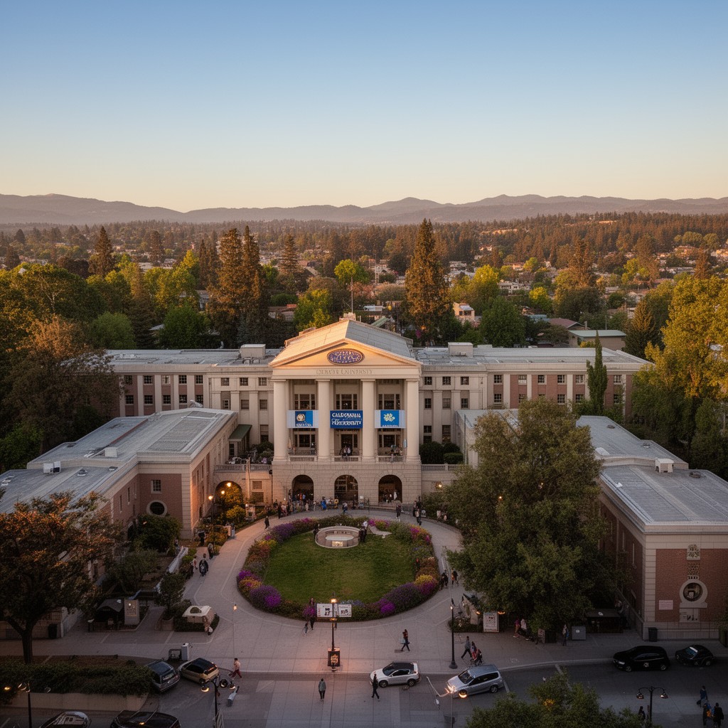 AI-generated illustration of California State University, Chico