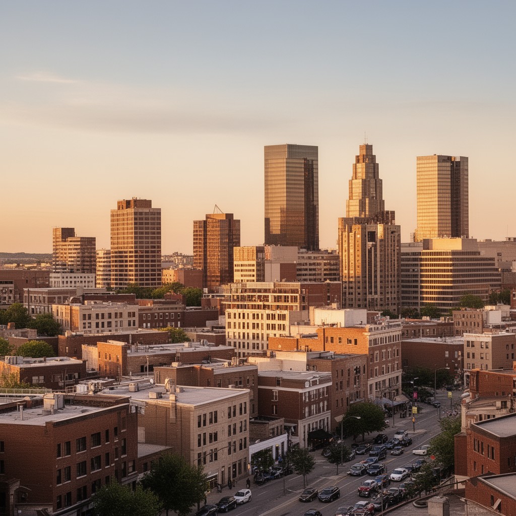 AI-generated illustration of Aurora, Illinois