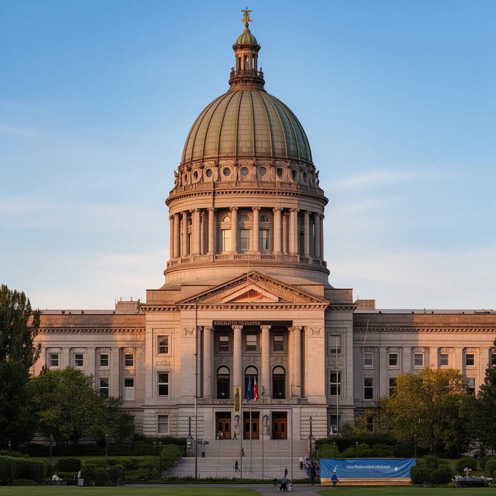 AI-generated illustration of Oregon State Capitol