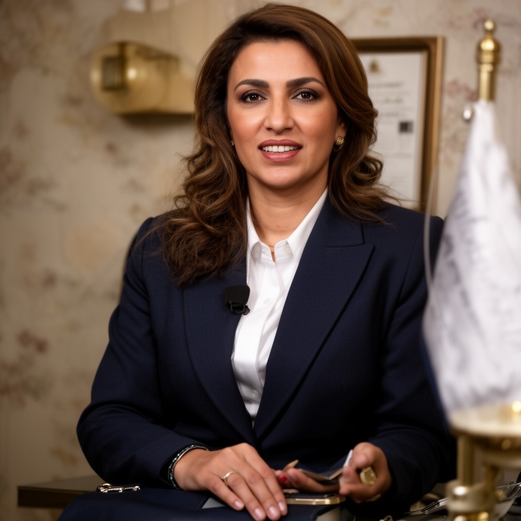 AI-generated illustration of Ayesha Gaddafi