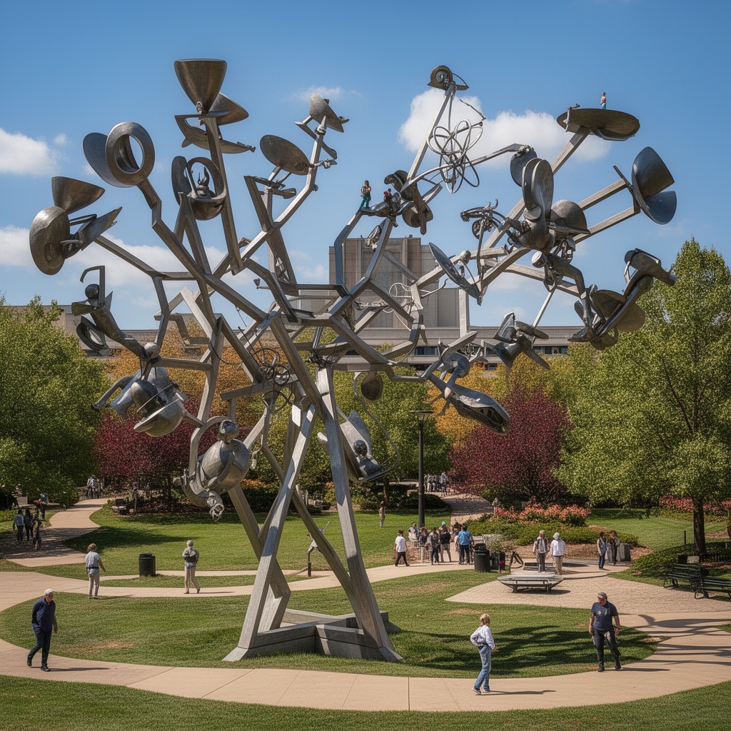 AI-generated illustration of Donald J. Hall Sculpture Park