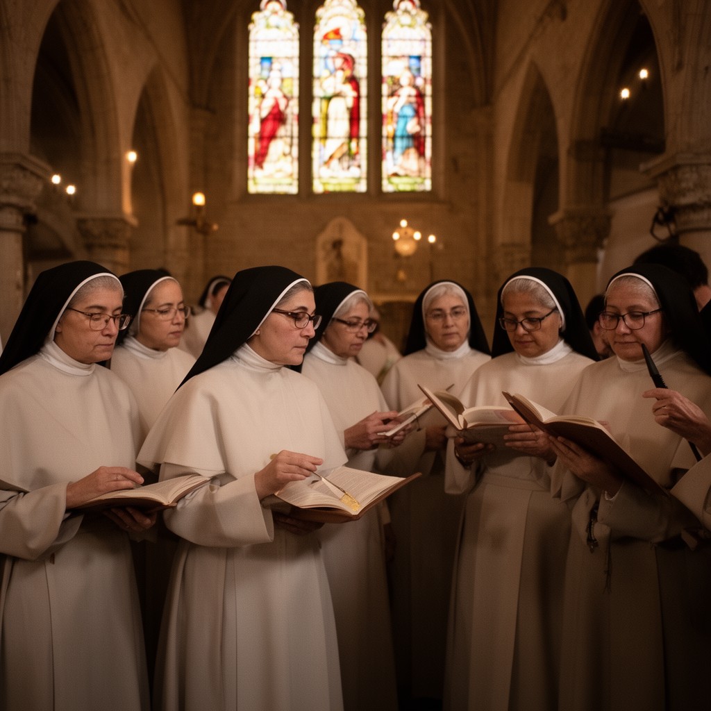 AI-generated illustration of Dominican nuns