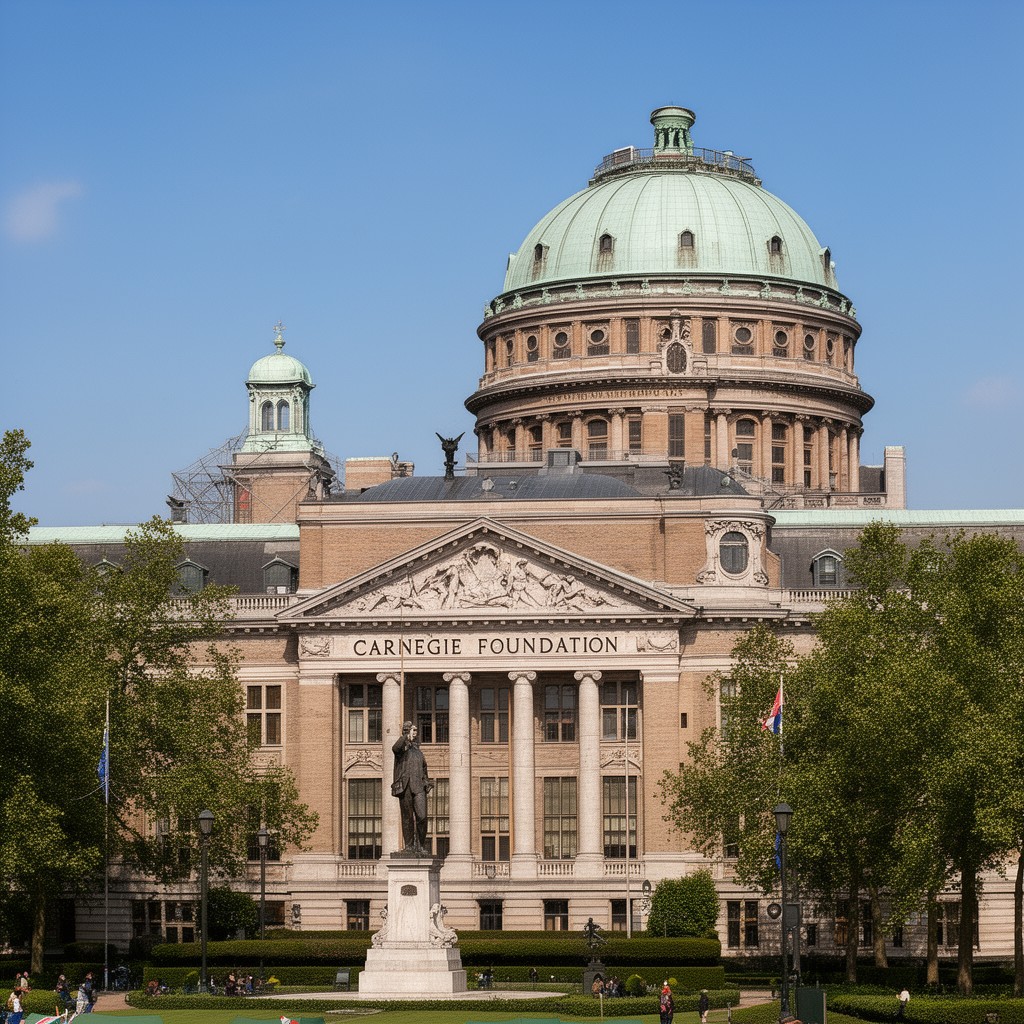 AI-generated illustration of Carnegie Foundation (Peace Palace)