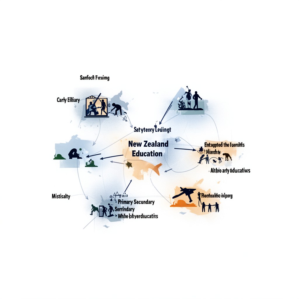 AI-generated illustration of New Zealand education sector