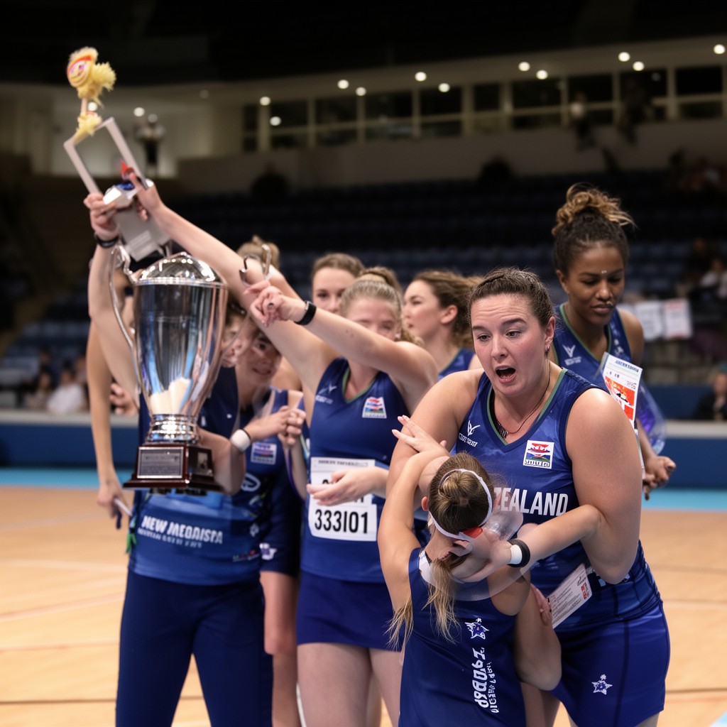 AI-generated illustration of New Zealand national netball team