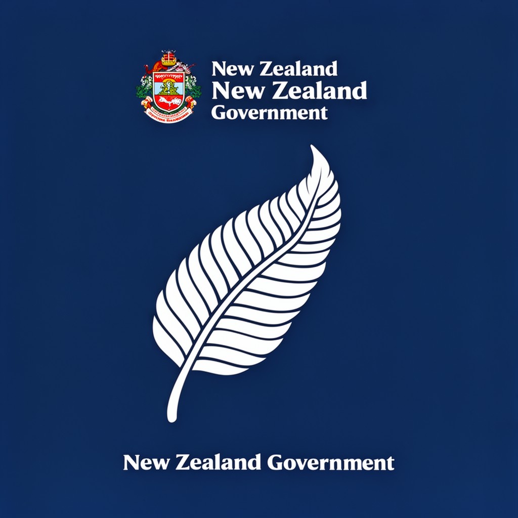 AI-generated illustration of New Zealand government branding