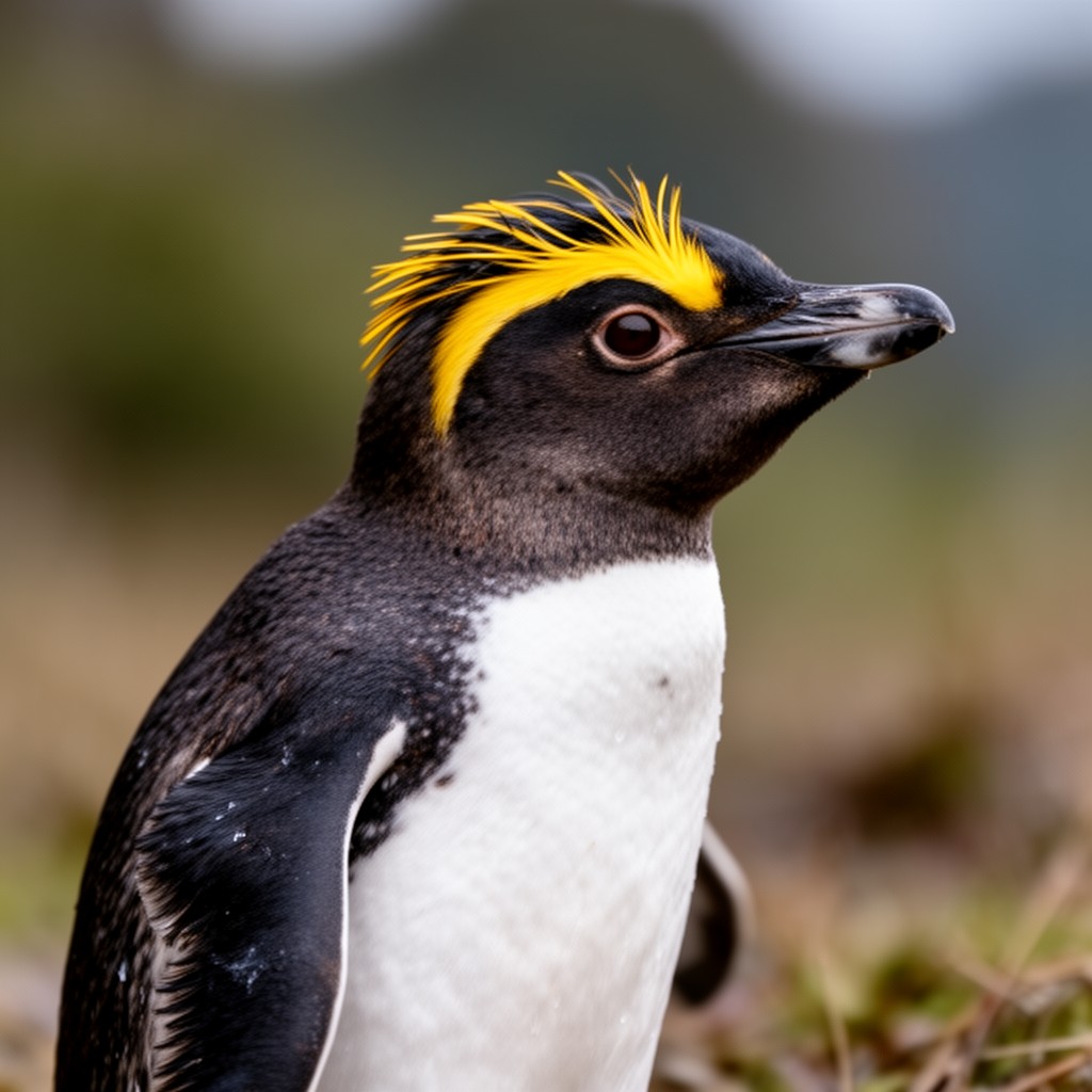 AI-generated illustration of Fiordland crested penguin / tawaki