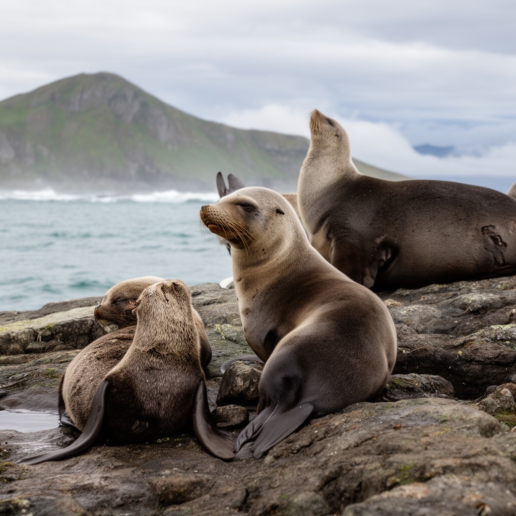 AI-generated illustration of New Zealand fur seal