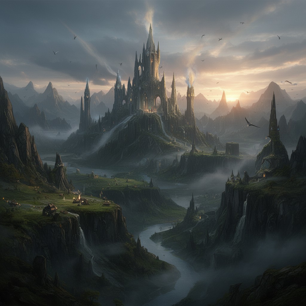 AI-generated illustration of Middle-earth