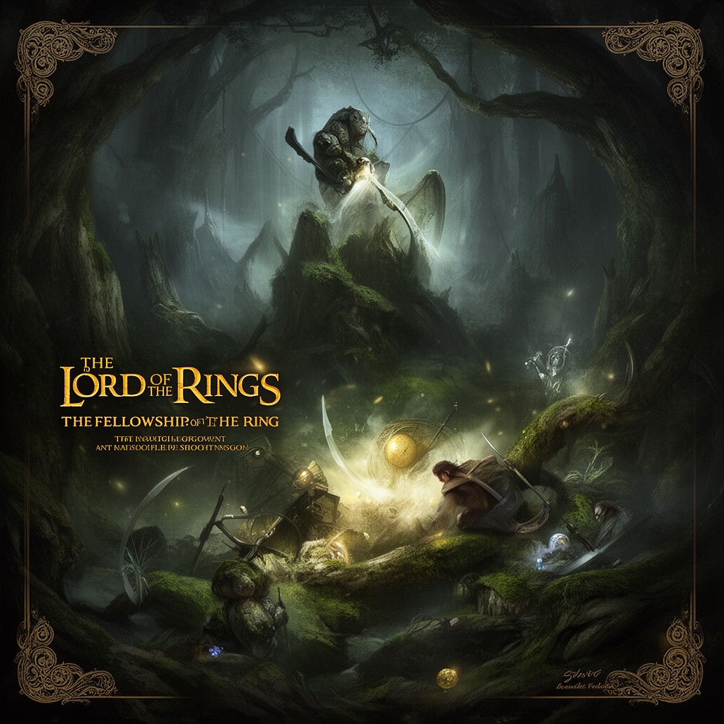 AI-generated illustration of The Lord of the Rings: The Fellowship of the Ring