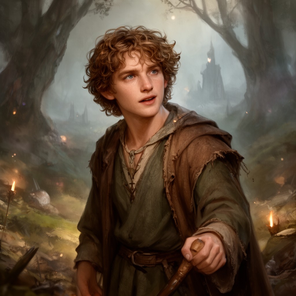 AI-generated illustration of Frodo Baggins