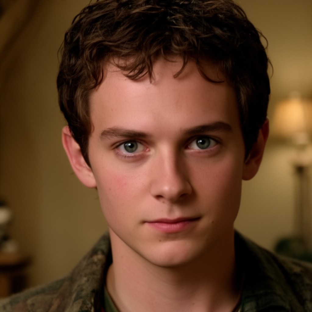AI-generated illustration of Elijah Wood