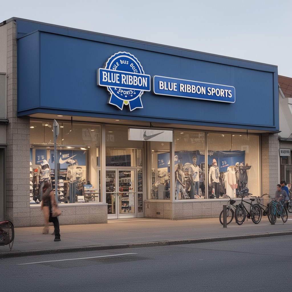 AI-generated illustration of Blue Ribbon Sports