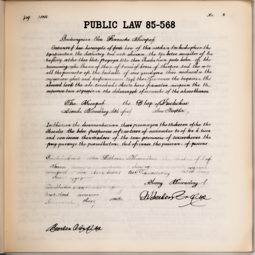 AI-generated illustration of Public Law 85-568
