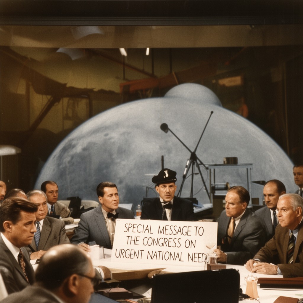 AI-generated illustration of Special Message to the Congress on Urgent National Needs