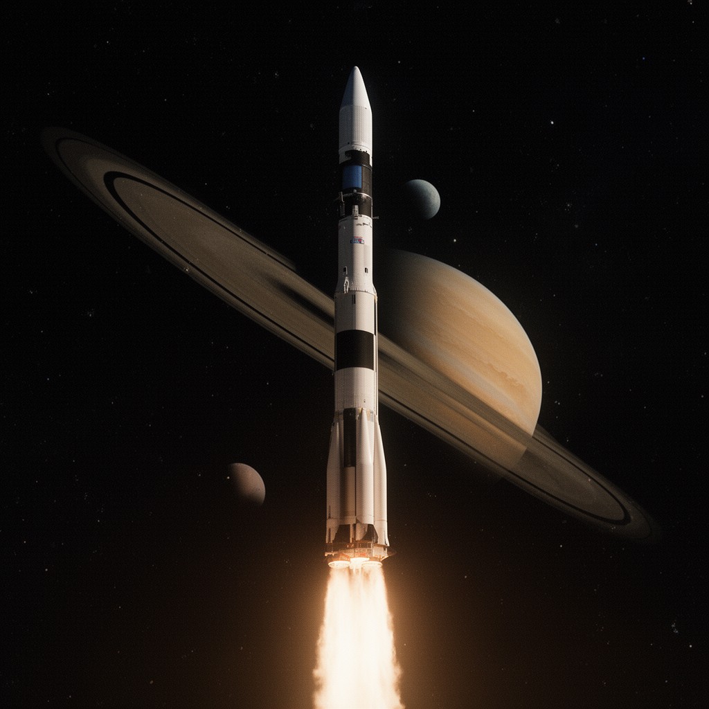 AI-generated illustration of Saturn I