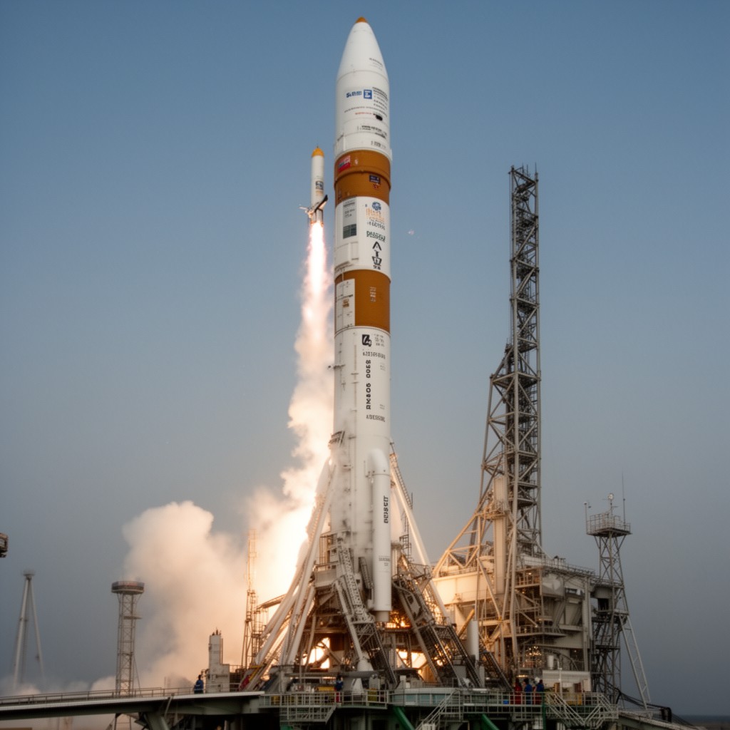 AI-generated illustration of Polar Satellite Launch Vehicle