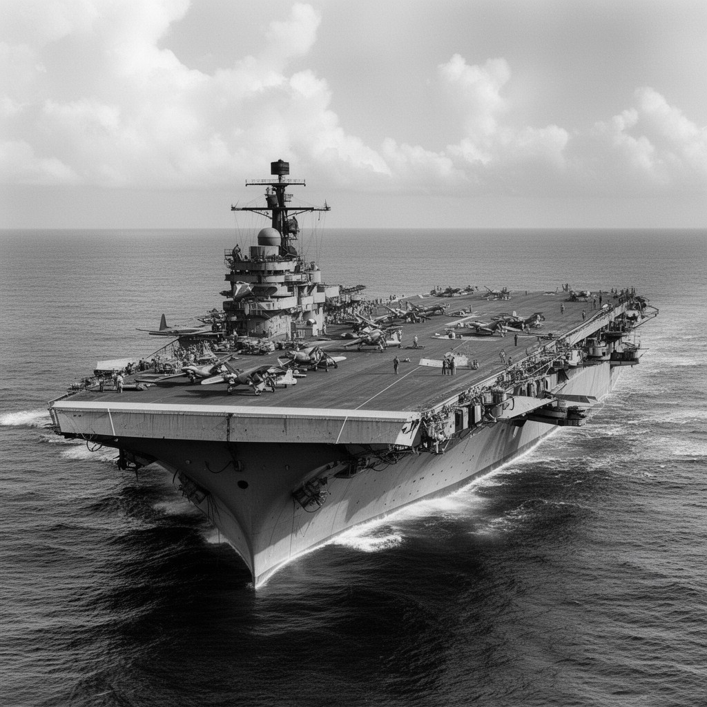 AI-generated illustration of USS Lexington (CV-2)