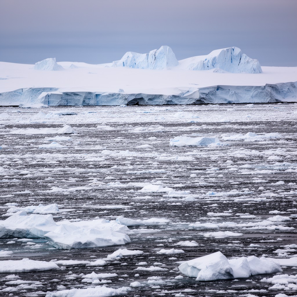 AI-generated illustration of Antarctica