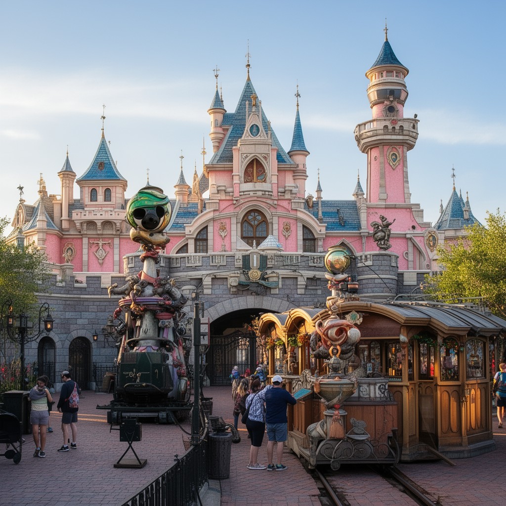 AI-generated illustration of Fantasyland Station